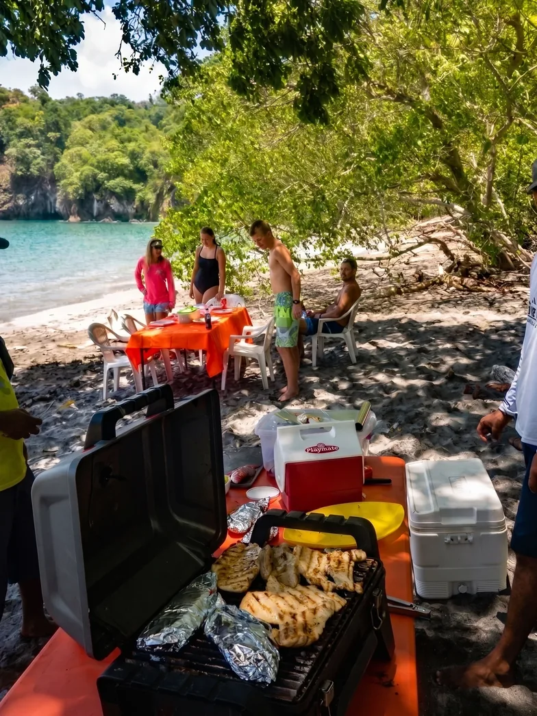 Family beach BBQ on a secluded beach in Guanacaste, Costa Rica