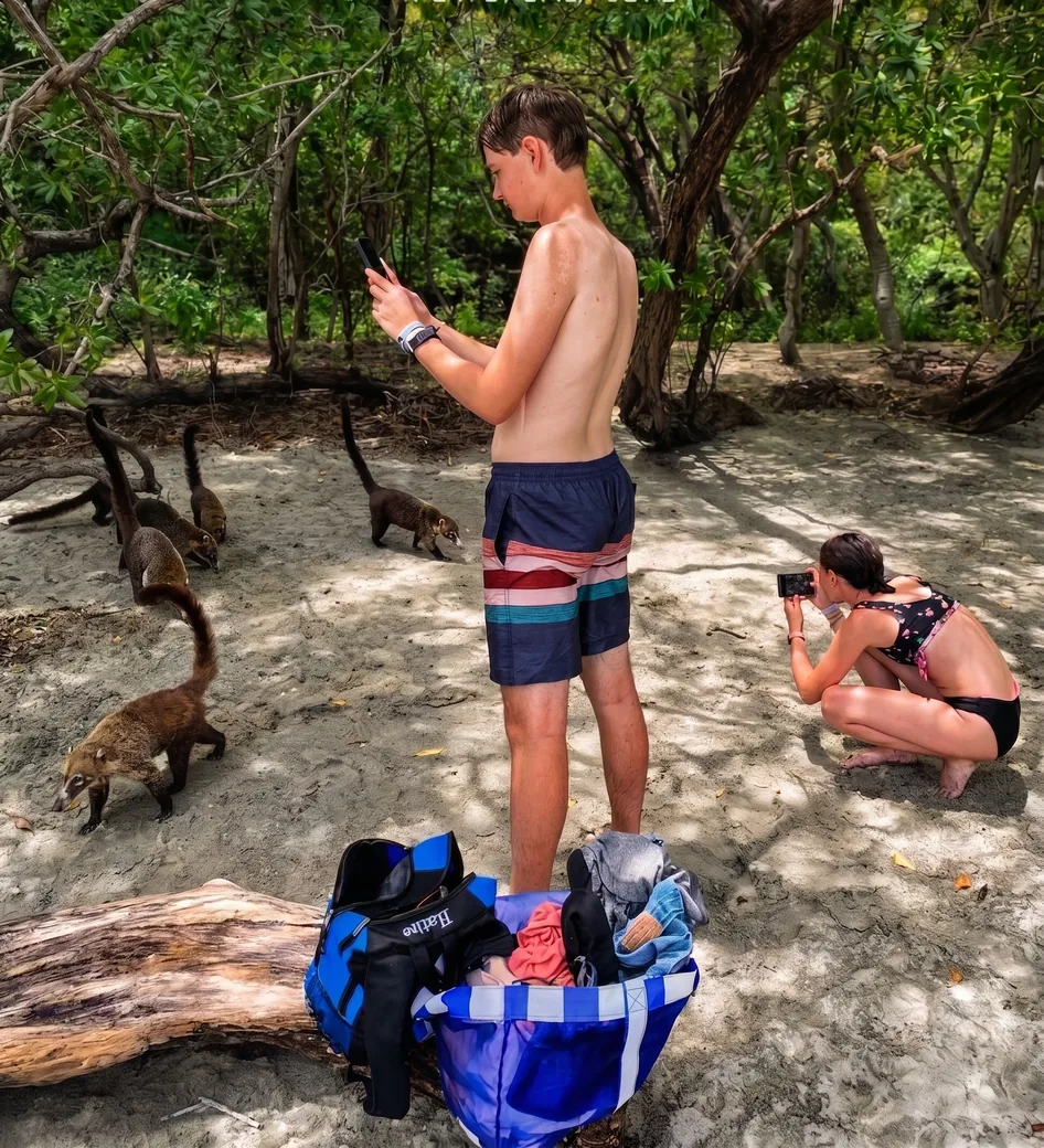 Boat tour along a quiet beach in the Gulf of Papagayo, Costa Rica